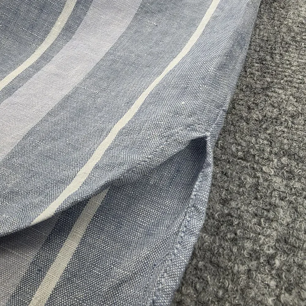 Ellen Tracy Shirt Womens Small Blue Striped Linen Sleeveless Button Summer Top - Picture 11 of 16